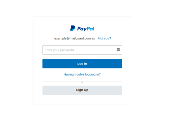 paypal spamming page